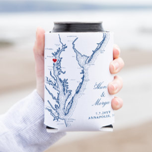 Annapolis Chesapeake Bay Map Gastgeschenk Hochzeit Dosenkühler