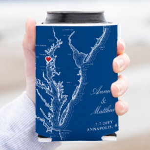 Annapolis Chesapeake Bay Map Marine Wedding Drink Dosenkühler