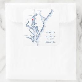 Annapolis Chesapeake Bay Map Navy Gastgeschenk Hoc Quadratischer Aufkleber