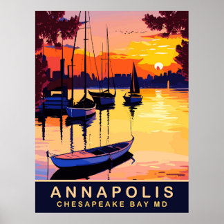 Annapolis, Chesepeake Bay, Maryland, Travel Poster