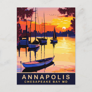 Annapolis, Chesepeake Bay, Maryland, Travel Postkarte