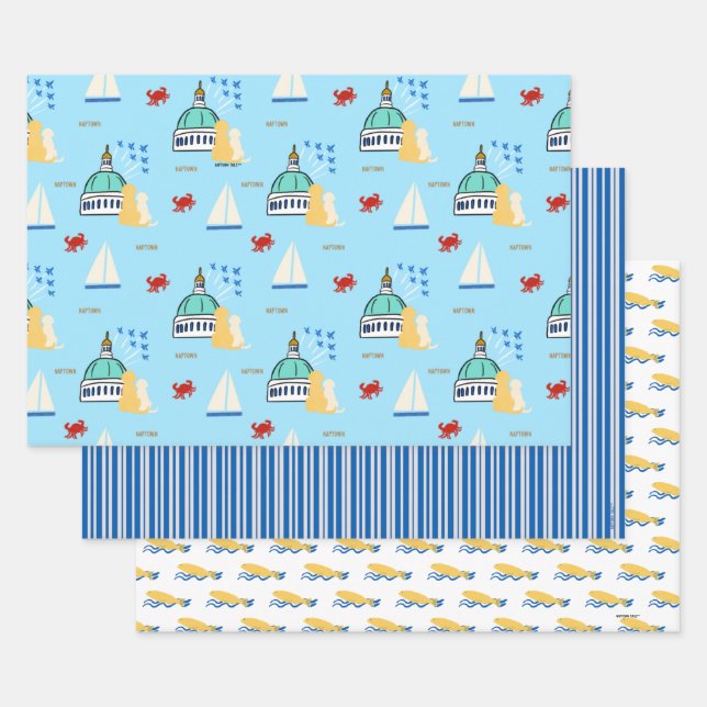 Annapolis Land and Sea Wrapping Paper Set 3 Geschenkpapier Set (Set)