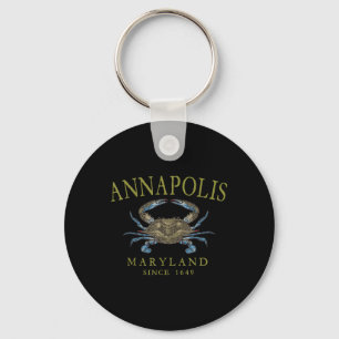 Annapolis Maryland Blaue Krabbe Seit 1649 Gebogene Schlüsselanhänger