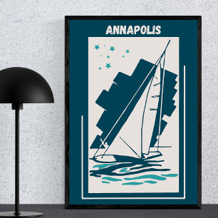 Annapolis, Maryland, Chesapeake - Altes Segeln Poster