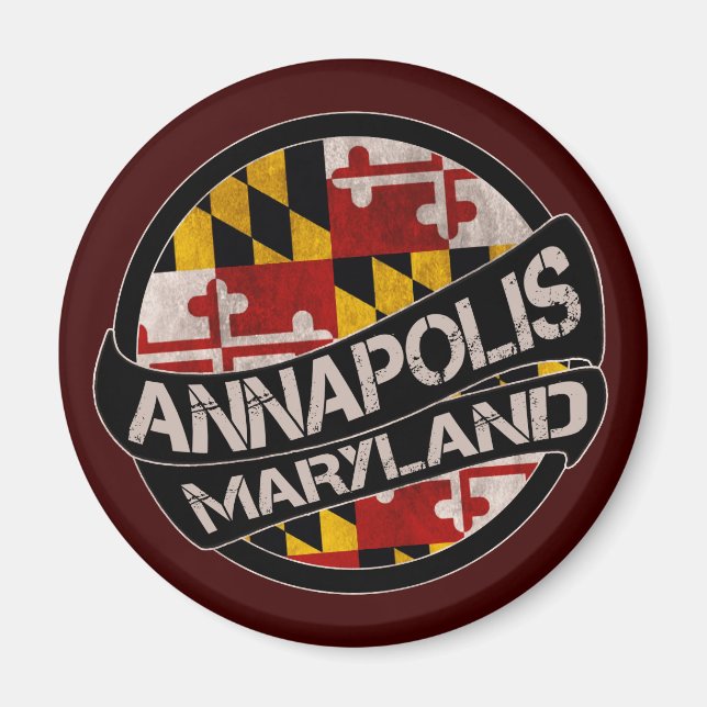 Annapolis Maryland Fahnengrunge-Magnet Magnet (Vorne)