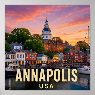 Annapolis Maryland Hafen Wasserfront Reise Geschen Poster