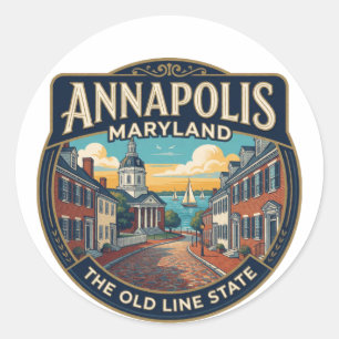 Annapolis Maryland Historische Reiseerinnerung Runder Aufkleber