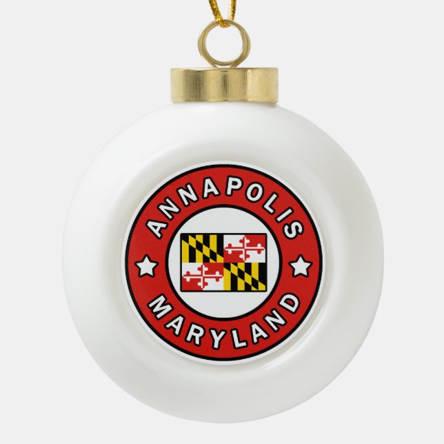 Annapolis Maryland Keramik Kugel-Ornament (Vorderseite)