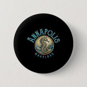 Annapolis Maryland Nautical Seepferdchen Design Button