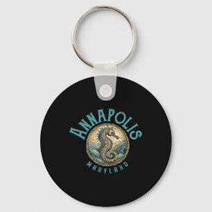Annapolis Maryland Nautical Seepferdchen Design Schlüsselanhänger