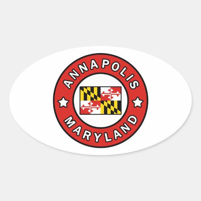Annapolis Maryland Ovaler Aufkleber (Vorderseite)