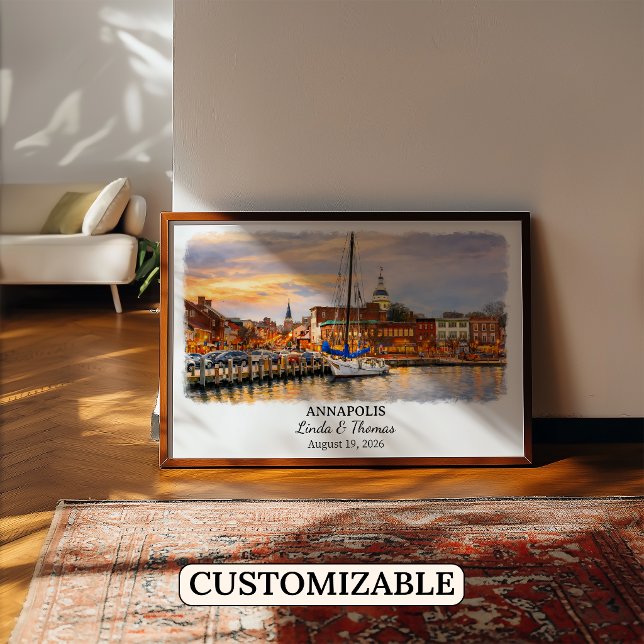 Annapolis Maryland Poster, Watercolor, Custom Poster (Von Creator hochgeladen)