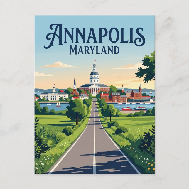Annapolis Maryland Postkarte (Vorderseite)