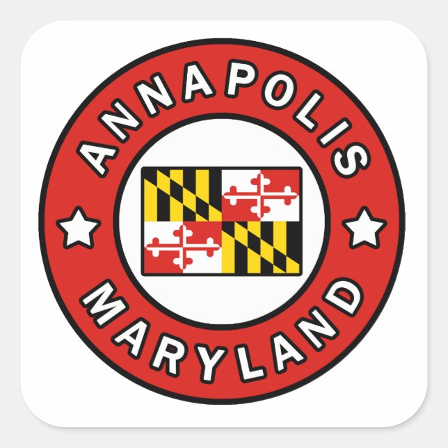 Annapolis Maryland Quadratischer Aufkleber (Vorderseite)