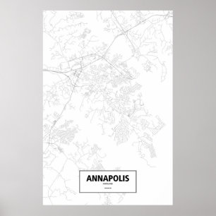 Annapolis, Maryland (schwarz auf weiß) Poster