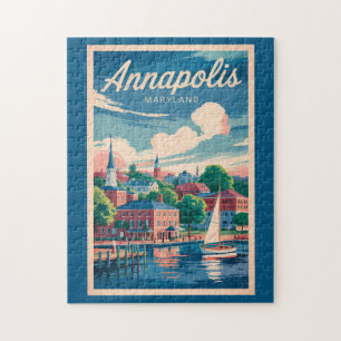 Annapolis Maryland Skyline Reise Kunst Vintage Puzzle