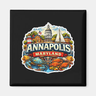 Annapolis Maryland Souvenir Stadt Besucher Staat E Magnet