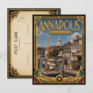 Annapolis Maryland Vintage Art Deco Golden Age Postkarte