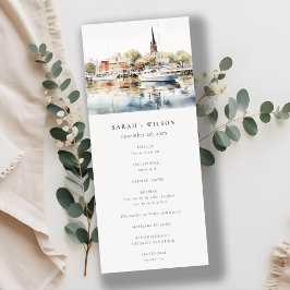 Annapolis Maryland Watercolor Wedding Program Einladung