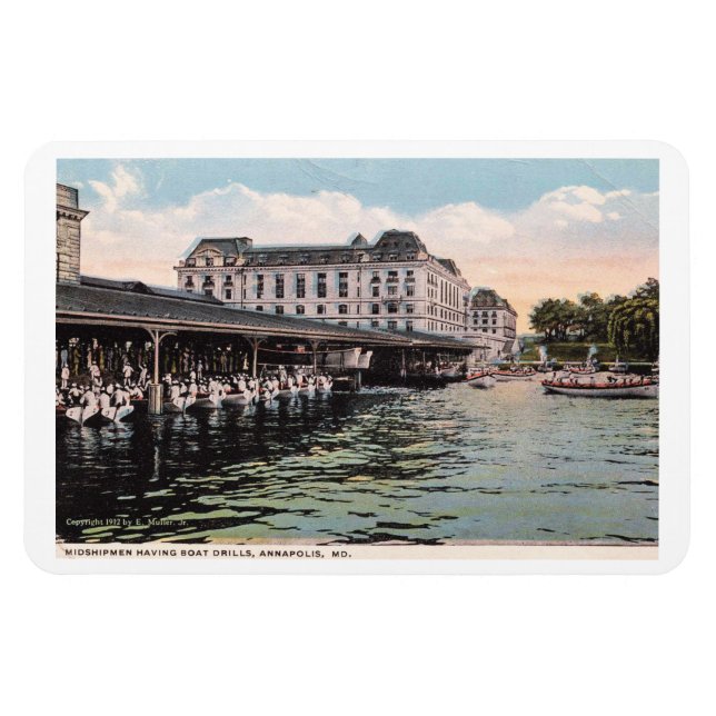 Annapolis MD, Naval, Midship, Vintag Magnet (Horizontal)