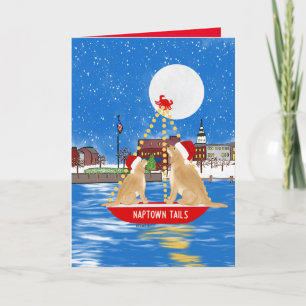 Annapolis Parade of Lights Hunde Weihnachtskarte Dankeskarte
