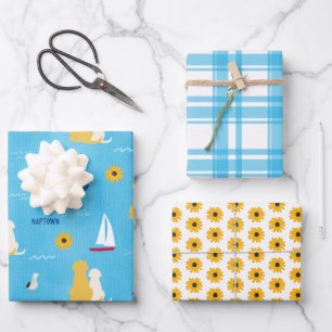 Annapolis Pups Sommerzeit Geschenkwrap Set 3 Geschenkpapier Set