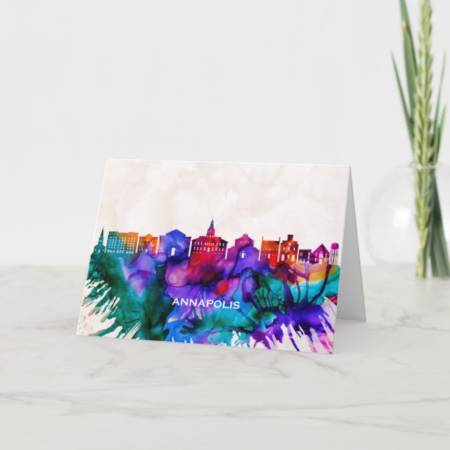 Annapolis Skyline Feiertagskarte (Vorderseite)