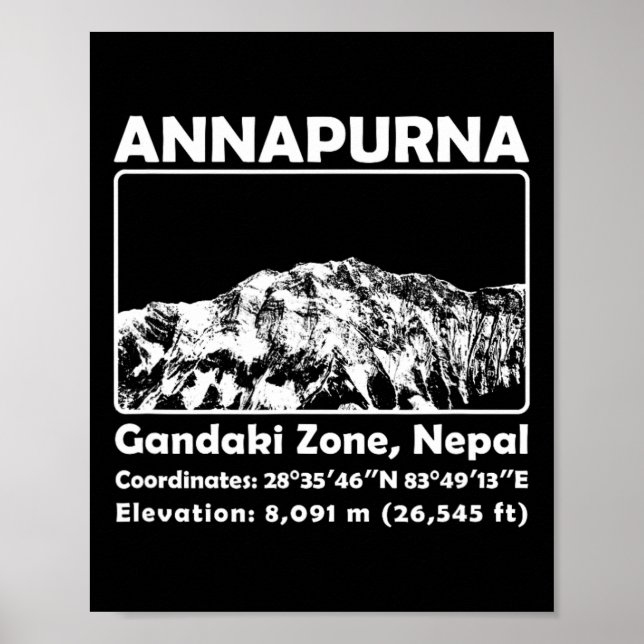 Annapurna mit Nepal Bergsteigen Trekking  Poster (Vorne)