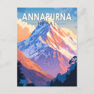 Annapurna Nepal Reise Kunst Vintage Postkarte
