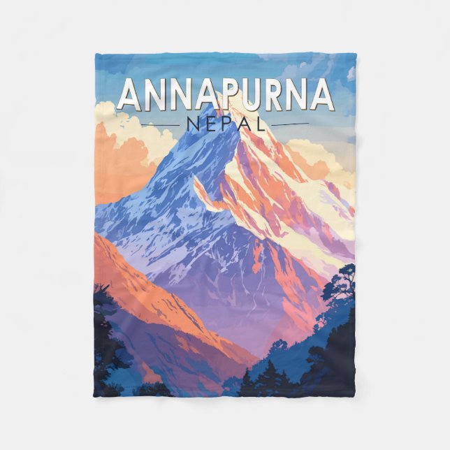 Annapurna Nepal Reisen Vintag Fleecedecke (Vorderseite)