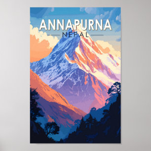 Annapurna Nepal Reisen Vintag Poster