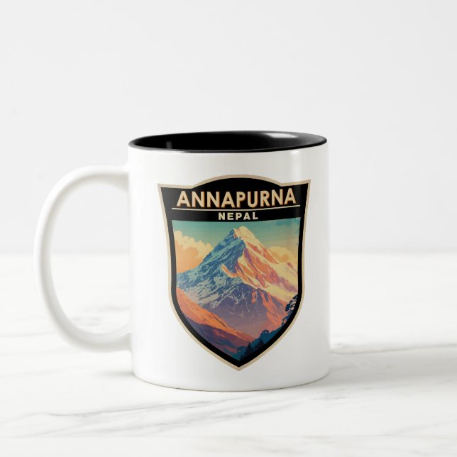 Annapurna Nepal Reisen Vintag Zweifarbige Tasse (Links)