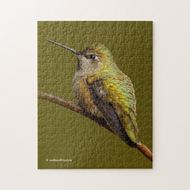 Anna's Hummingbird auf der Scarlet Trumpetvine Puzzle (Vertikal)