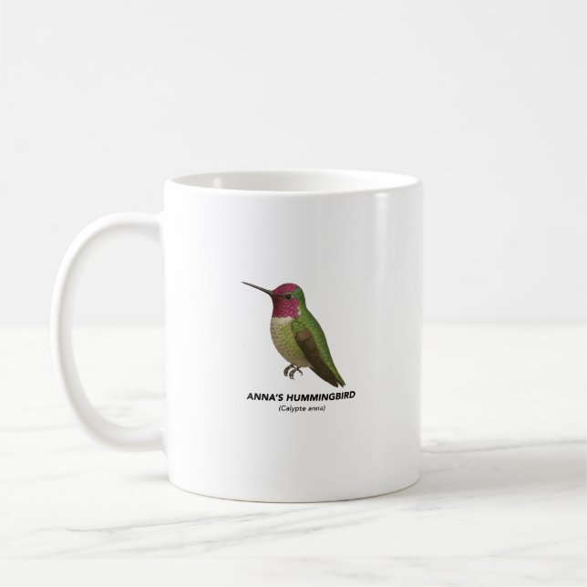 Anna's Hummingbird - Birds of California Mug Kaffeetasse (Links)