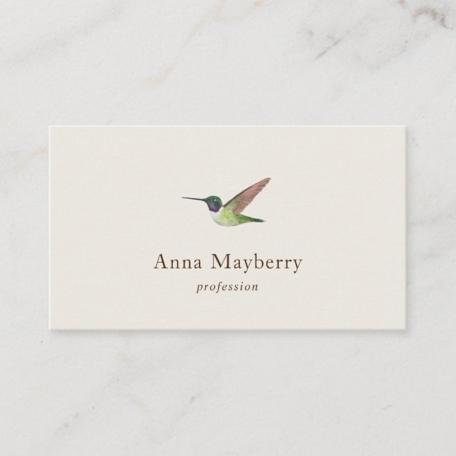 Anna's Hummingbird Business Card Visitenkarte (Vorderseite)