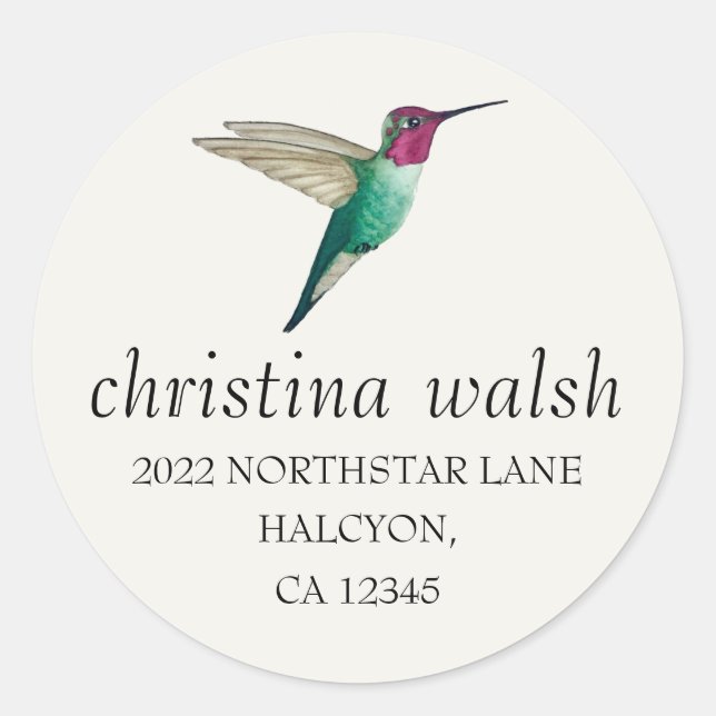 Anna's Hummingbird Classic Round Sticker (Vorderseite)