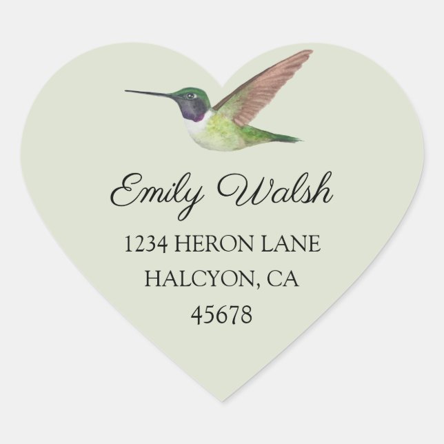 Anna's Hummingbird Heart Sticker (Vorderseite)