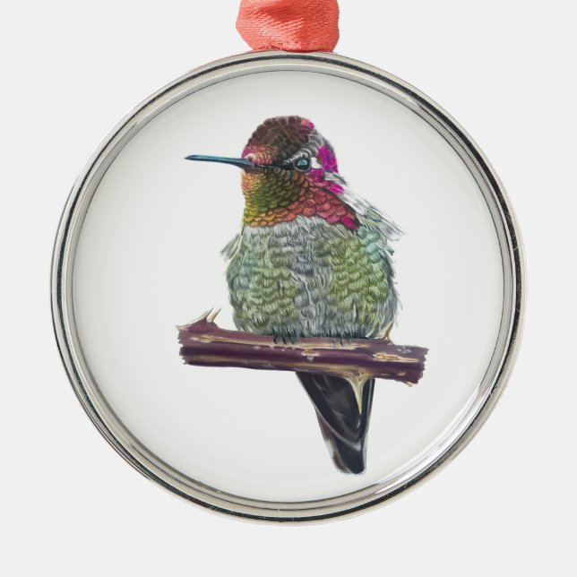 Anna's Hummingbird Ornament Aus Metall (Vorne)