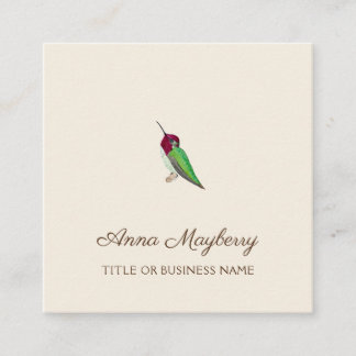 Anna's Hummingbird Square Business Card Quadratische Visitenkarte