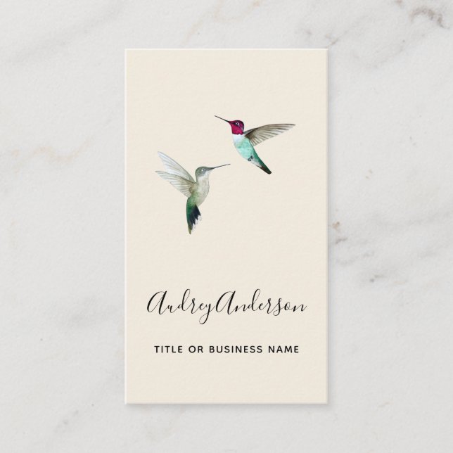 Anna's Hummingbirds Business Card Visitenkarte (Vorderseite)