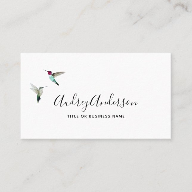Anna's Hummingbirds Business Card Visitenkarte (Vorderseite)