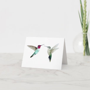 Anna's Hummingbirds Card Karte