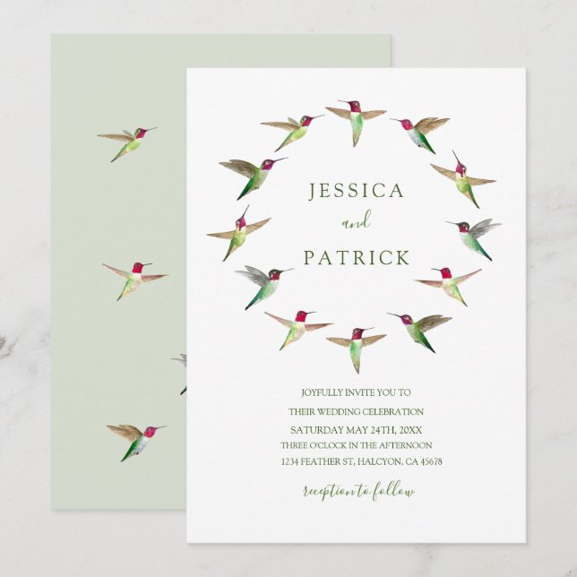 Anna's Hummingbirds Einladung (Vorne/Hinten)