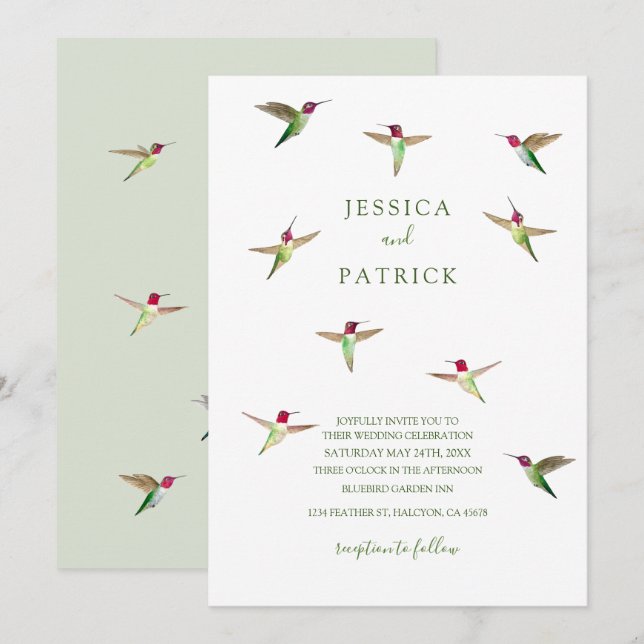 Anna's Hummingbirds Einladung (Vorne/Hinten)