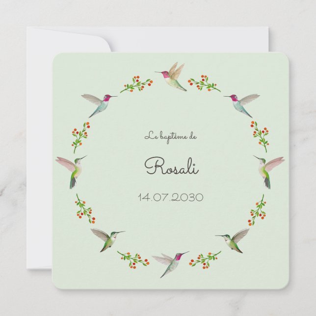 Anna's Hummingbirds Taufe (Vorderseite)