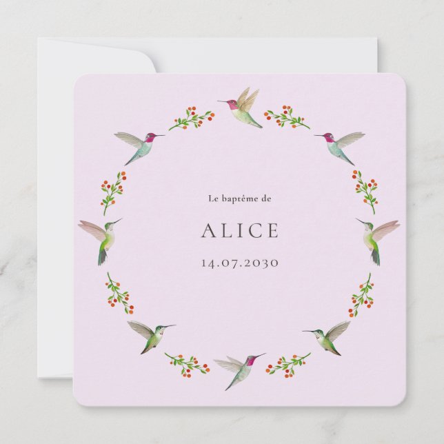 Anna's Hummingbirds Taufe mit Foto (Vorderseite)