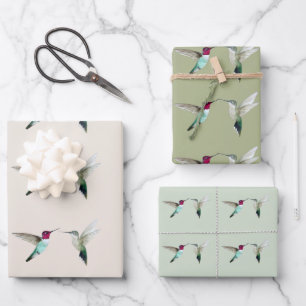 Anna's Hummingbirds wrapping Paper Sheets Geschenkpapier Set