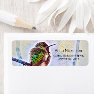 Annas Kolibri auf Ast Pastellfarben Adresse