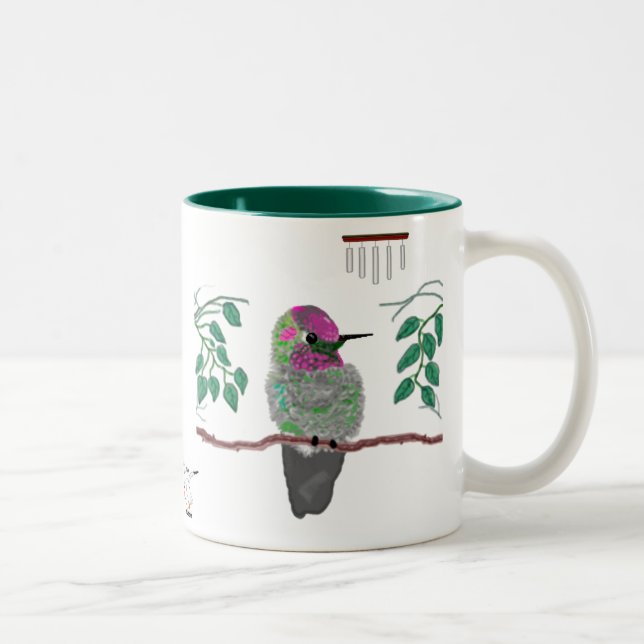 Annas Kolibri Zweifarbige Tasse (Rechts)