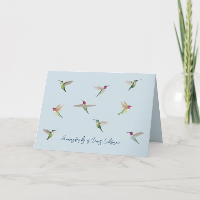 Annas Kolibris von Davis Dankeskarte (Vorderseite)